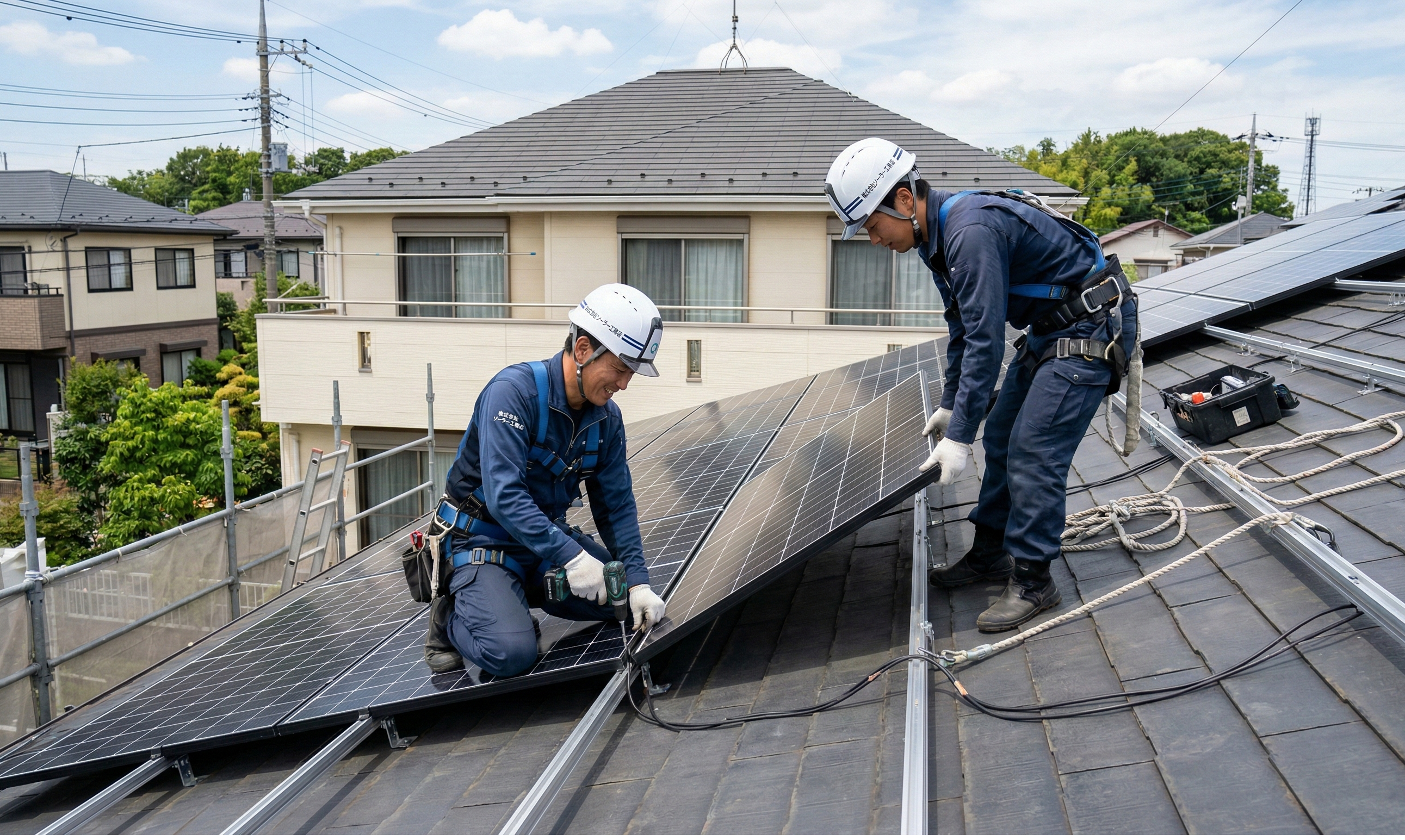 太陽光パネル施工風景